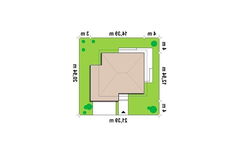 Projekt domu nowoczesnego Zx10 - Usytuowanie - wersja lustrzana