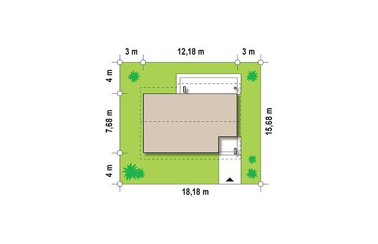 Projekt domu parterowego Z87 - Usytuowanie