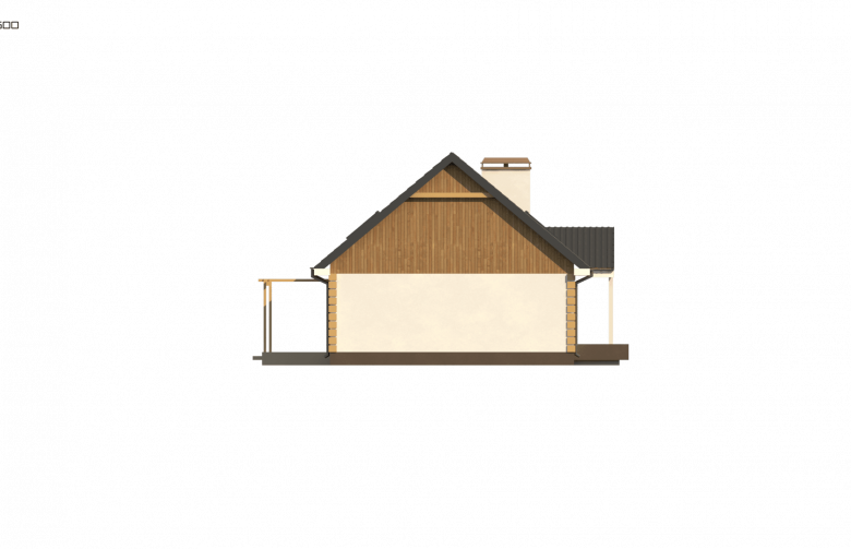 Projekt domu jednorodzinnego Z8 GP 40 - elewacja 4
