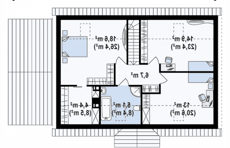 Projekt domu jednorodzinnego Z8 GP 40 - rzut poddasza