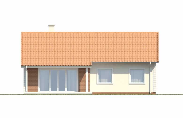 Projekt domu parterowego Z91 - elewacja 4