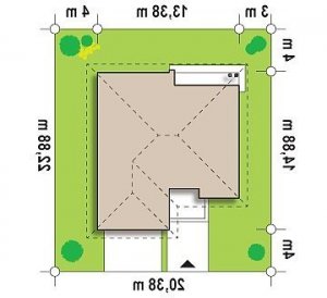 Usytuowanie budynku Z94 w wersji lustrzanej