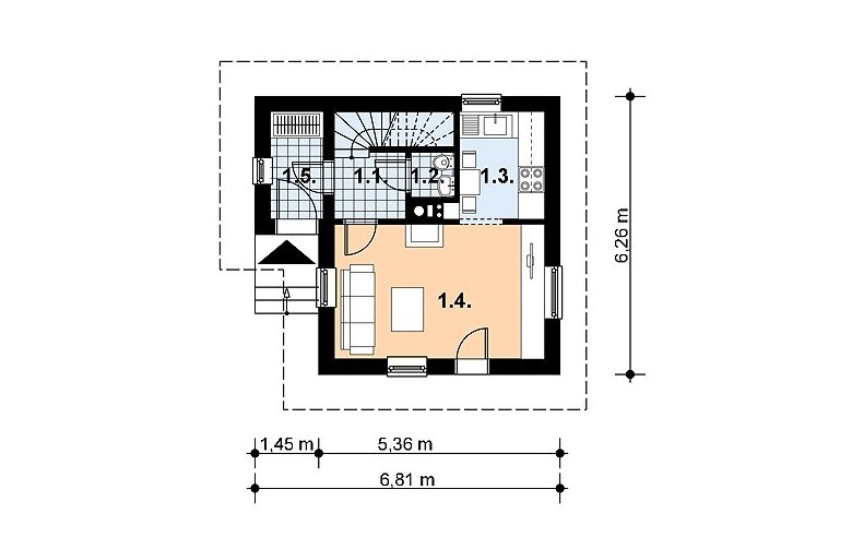 Projekt domu z bala L-56 BAL - 