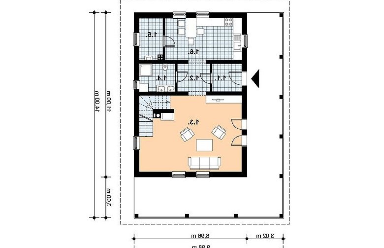 Projekt domu z bala L-57 BAL - 