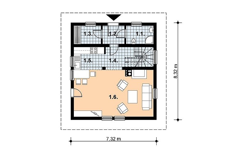 Projekt domu z bala L-44 BAL - 