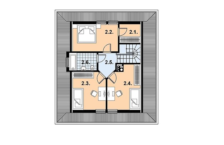 Projekt domu z bala L-44 BAL - 