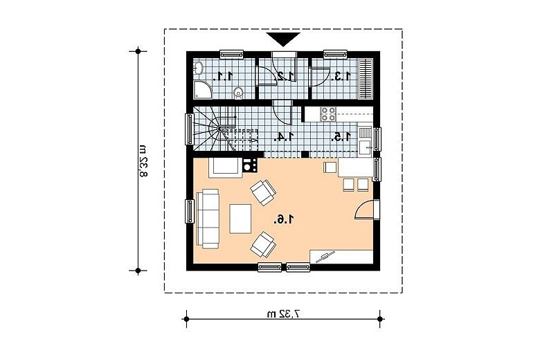 Projekt domu z bala L-44 BAL - 