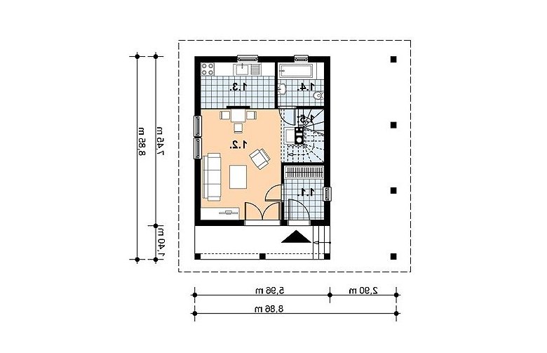 Projekt domu z bala L-43 BAL - 