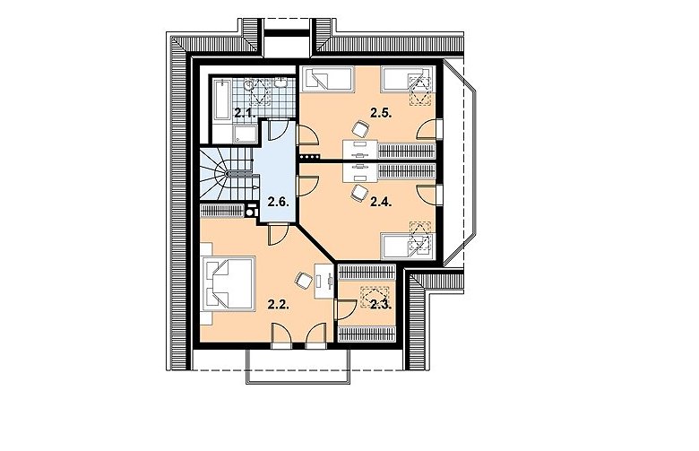 Projekt domu z bala L-41 (drewniany) - 