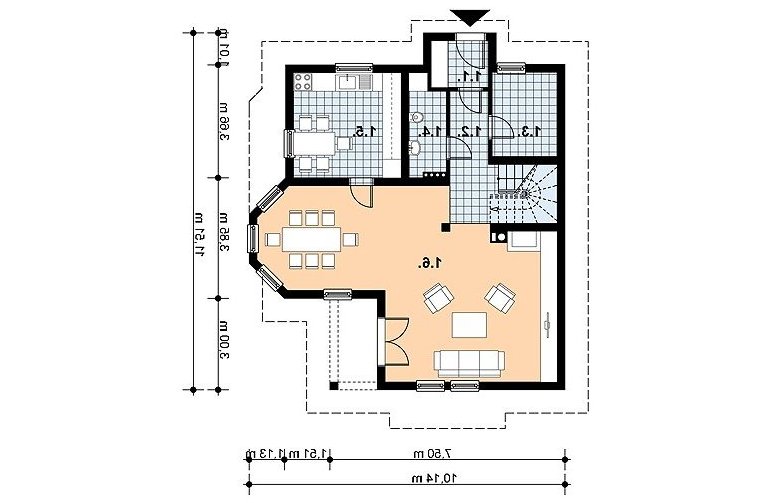 Projekt domu z bala L-41 (drewniany) - 