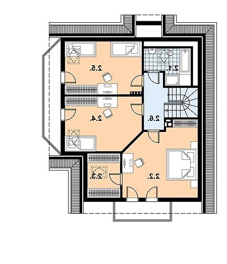 Rzut projektu L-41 (drewniany) - wersja lustrzana