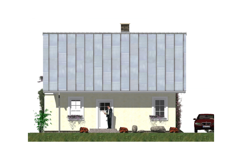 Projekt domu jednorodzinnego L-37 (drewniany) - elewacja 1