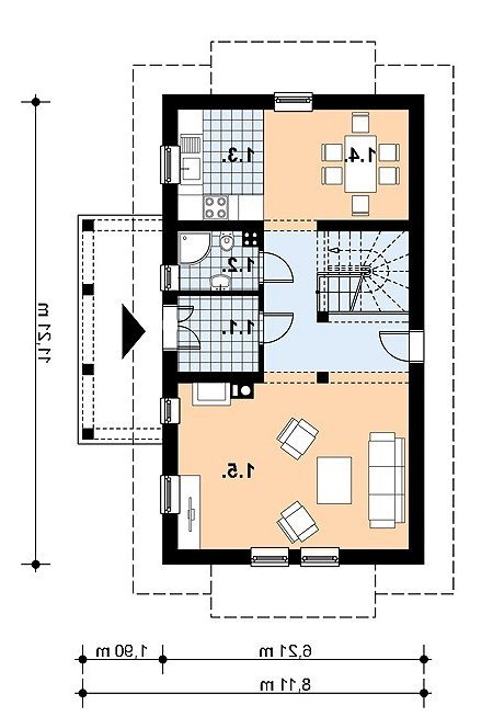 Rzut projektu L-35 (drewniany) - wersja lustrzana