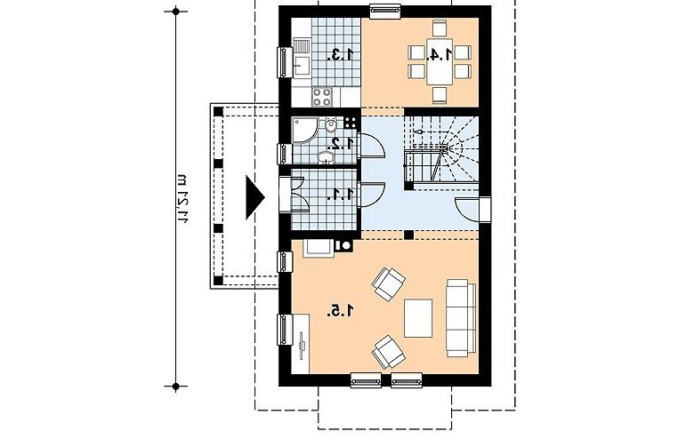 Projekt domu z bala L-35 (drewniany) - 