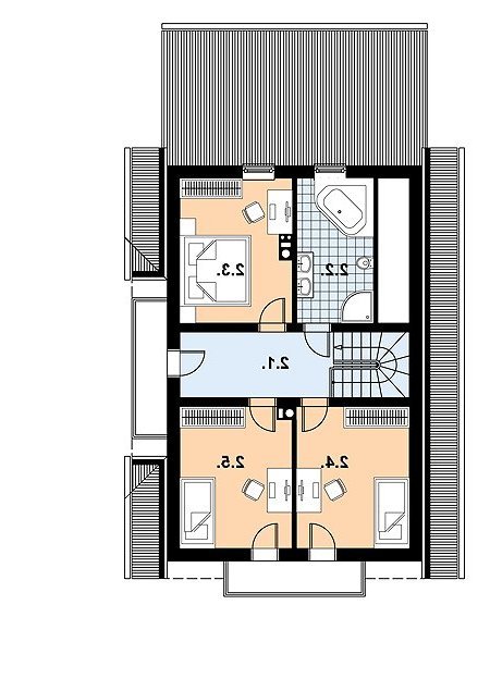 Rzut projektu L-34 (drewniany) - wersja lustrzana