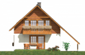 Projekt domu z bala L-33 (drewniany) - elewacja 3