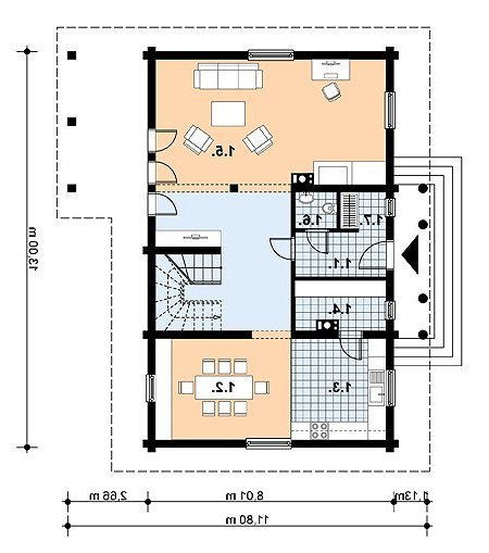 Rzut projektu L-31 (drewniany) - wersja lustrzana