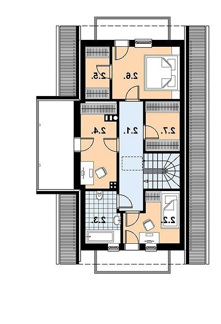 Rzut projektu L-30 (drewniany) - wersja lustrzana