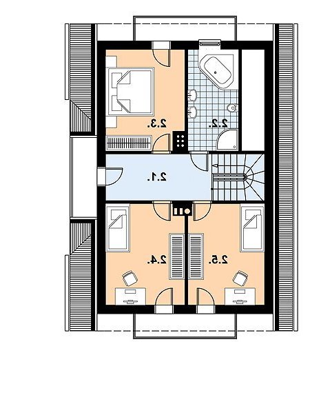 Rzut projektu L-18 (drewniany) - wersja lustrzana