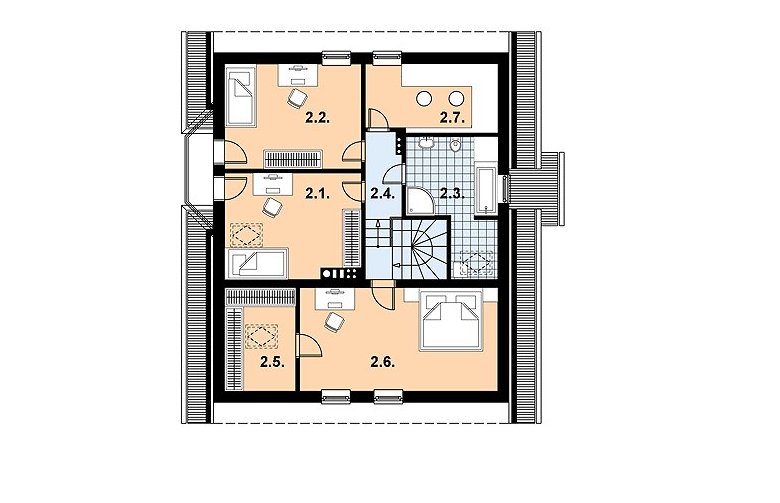 Projekt domu z bala L-17 (drewniany) - 