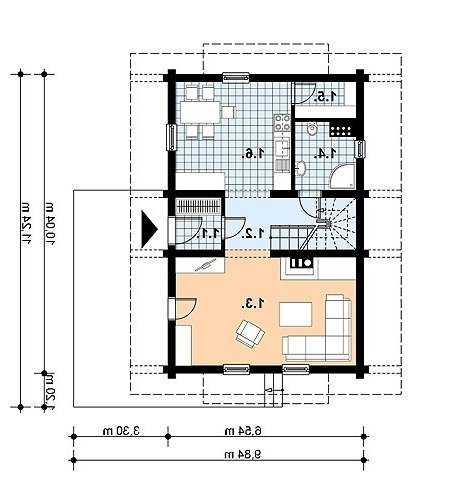 Rzut projektu L-15 (drewniany) - wersja lustrzana