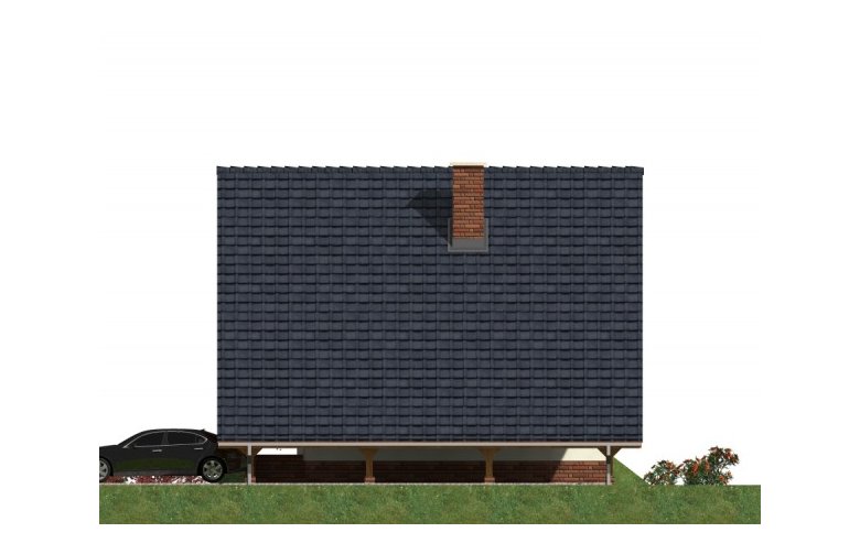 Projekt domu z bala L-12 (drewniany) - elewacja 2
