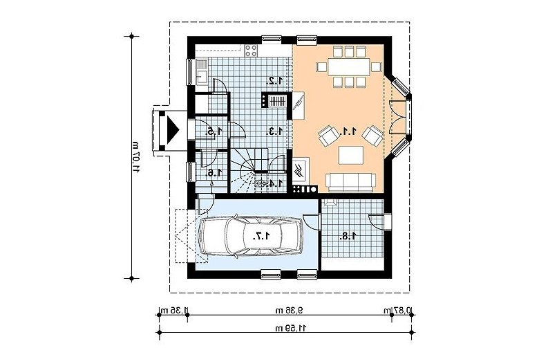 Projekt domu jednorodzinnego L-17 - 