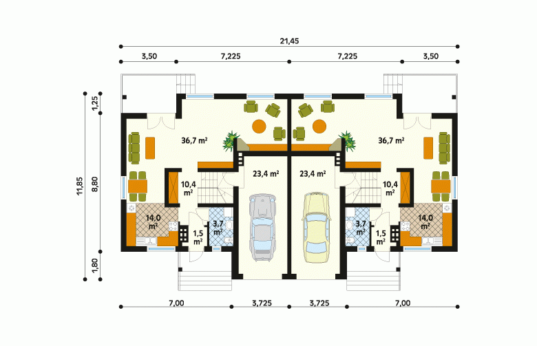 Projekt domu bliźniaczego Duet 2 - 