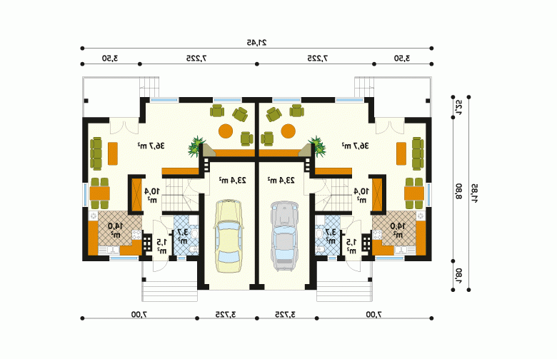 Projekt domu bliźniaczego Duet 2 - 