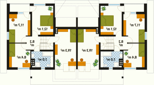 Rzut projektu Duet 2 - wersja lustrzana