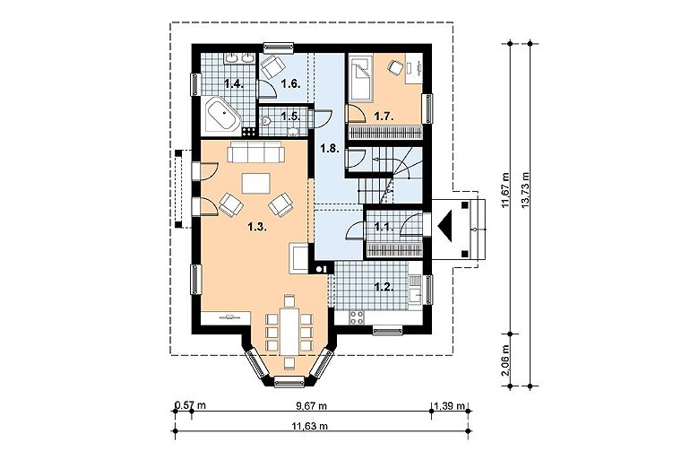 Projekt domu jednorodzinnego L-46 - 