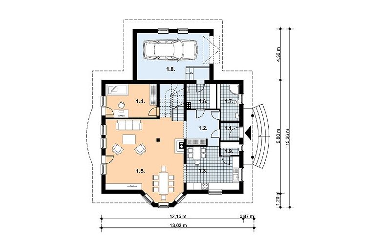 Projekt domu jednorodzinnego L-47 - 