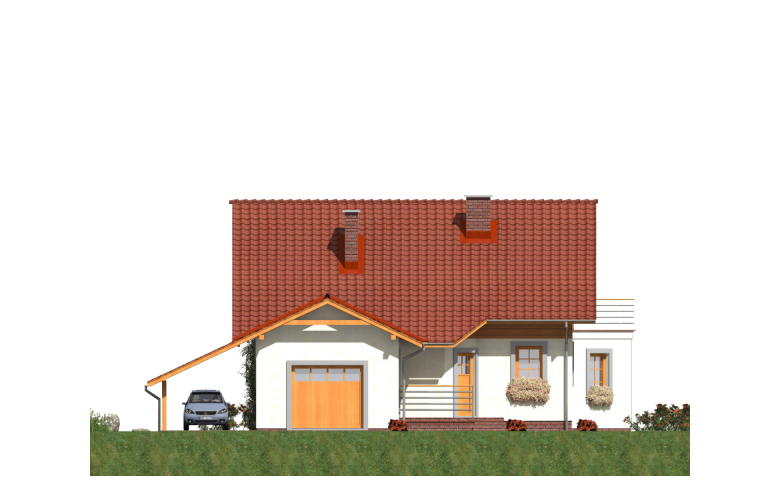 Projekt domu jednorodzinnego L-48 - elewacja 1