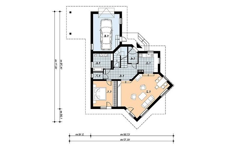 Projekt domu jednorodzinnego L-48 - 