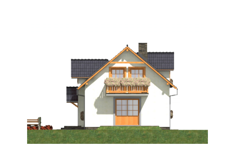 Projekt domu jednorodzinnego L-49 - elewacja 4
