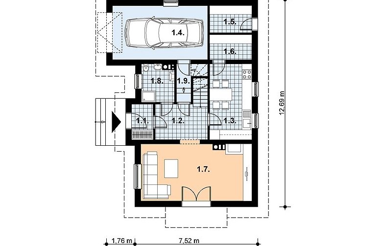 Projekt domu jednorodzinnego L-49 - 