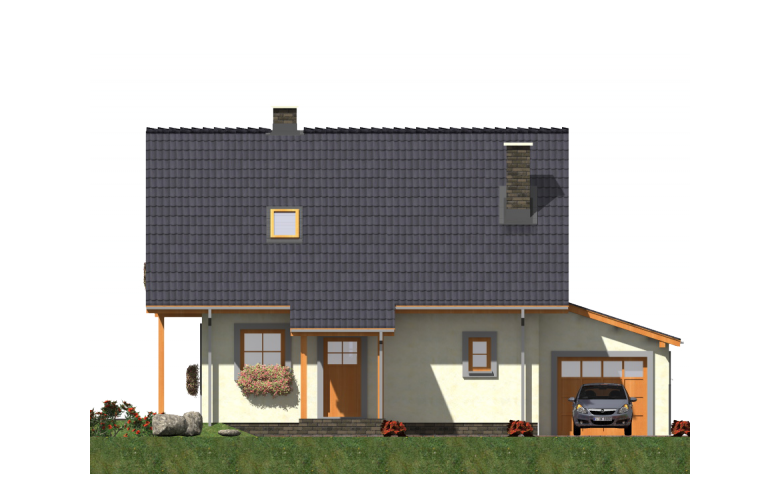 Projekt domu jednorodzinnego L-53 - elewacja 1