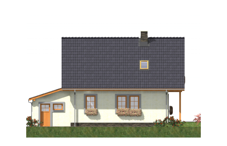 Projekt domu jednorodzinnego L-53 - elewacja 3