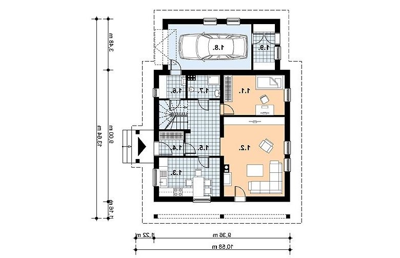 Projekt domu jednorodzinnego L-53 - 