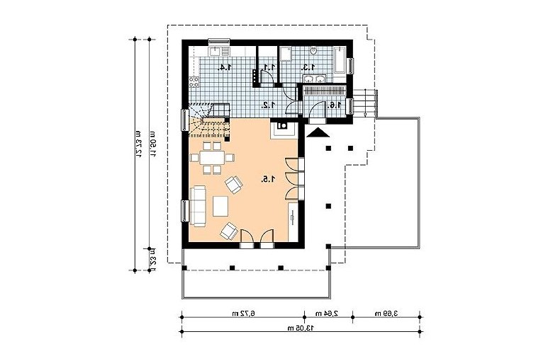 Projekt domu jednorodzinnego L-54 - 