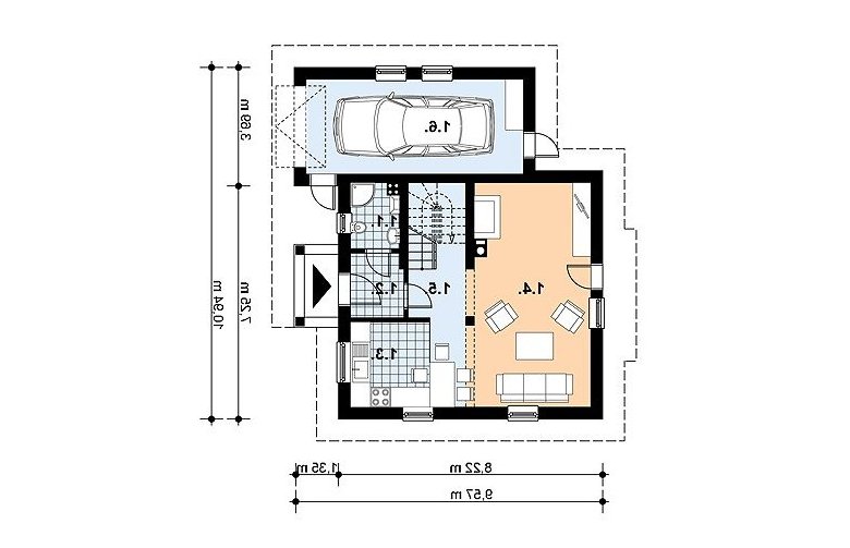 Projekt domu jednorodzinnego L-55 - 