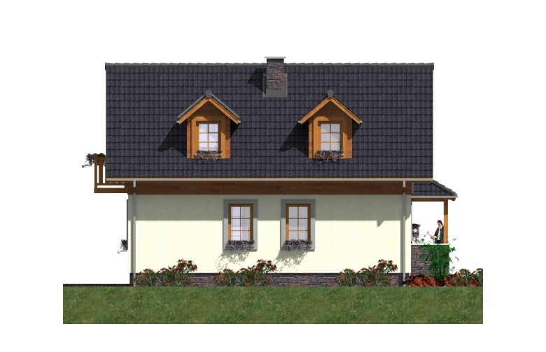 Projekt domu jednorodzinnego L-61 - elewacja 2