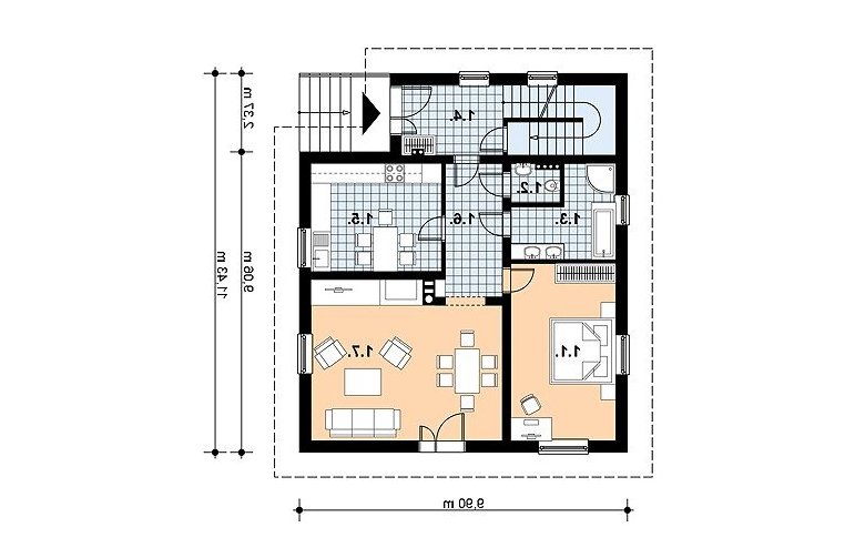 Projekt domu jednorodzinnego L-62 - 