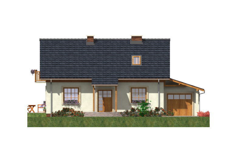 Projekt domu jednorodzinnego L-63 - elewacja 1