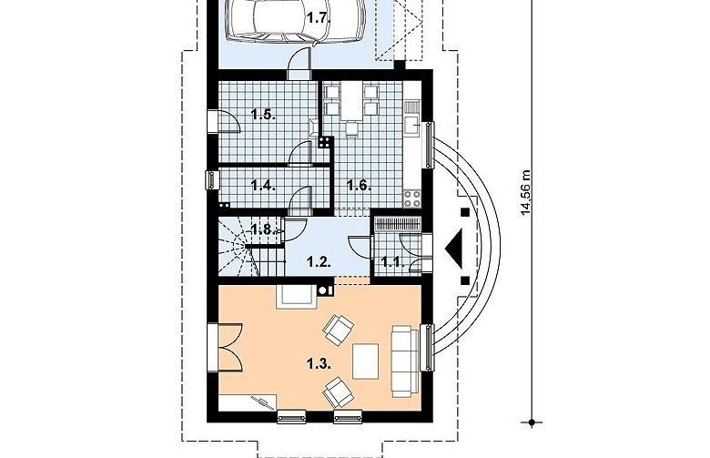 Projekt domu jednorodzinnego L-63 - 