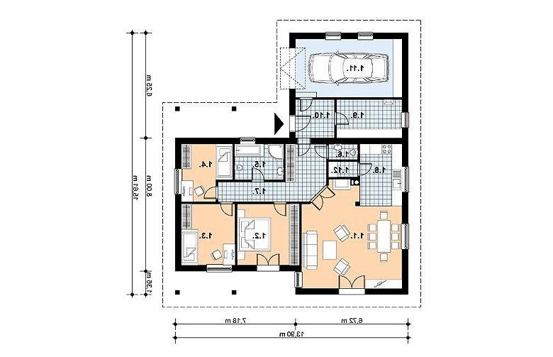 Projekt domu jednorodzinnego L-64 - 