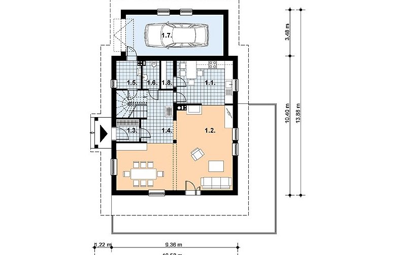 Projekt domu jednorodzinnego L-66 - 