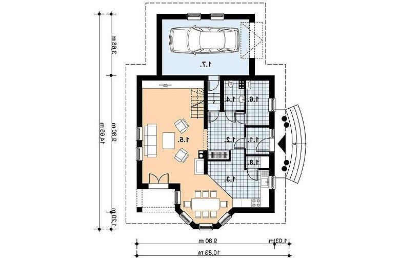 Projekt domu jednorodzinnego L-67 - 