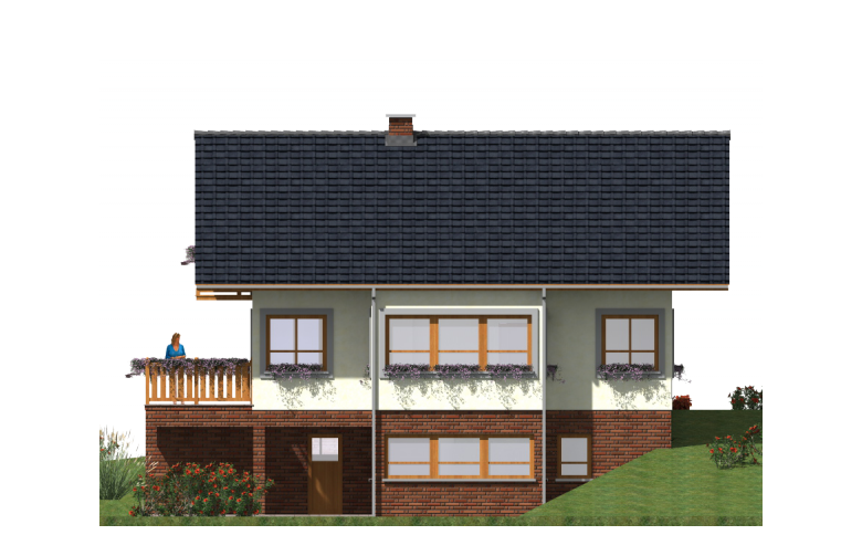 Projekt domu jednorodzinnego L-68 - elewacja 3