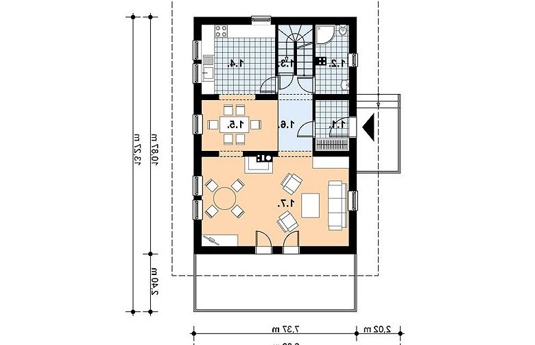 Projekt domu jednorodzinnego L-75 - 